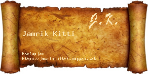 Jamrik Kitti névjegykártya