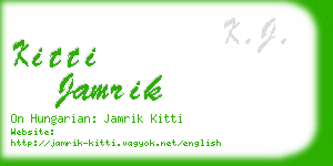 kitti jamrik business card